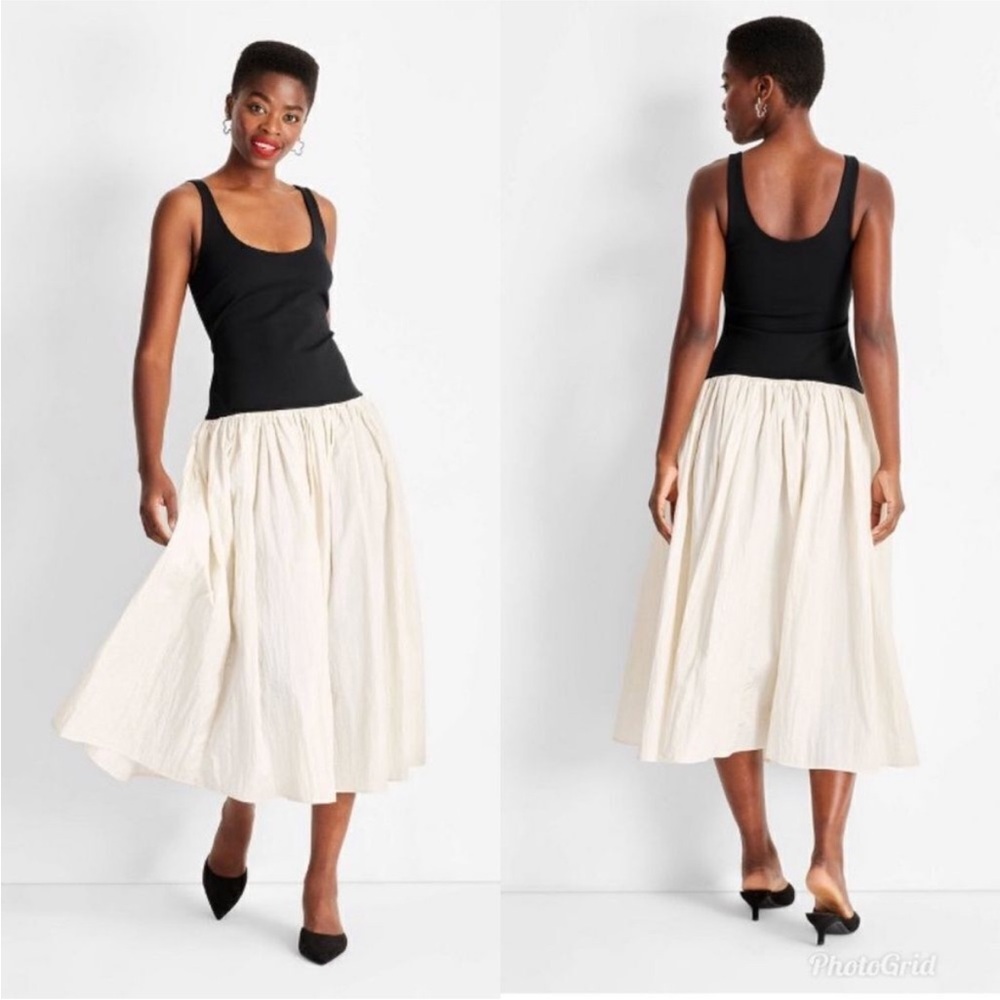 Future Collective Target Contrasting Knit Ankle Dress Black/Cream